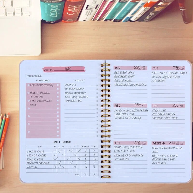Meal Prep Weekly - Undated Weekly Planner A5 Weekly Goals