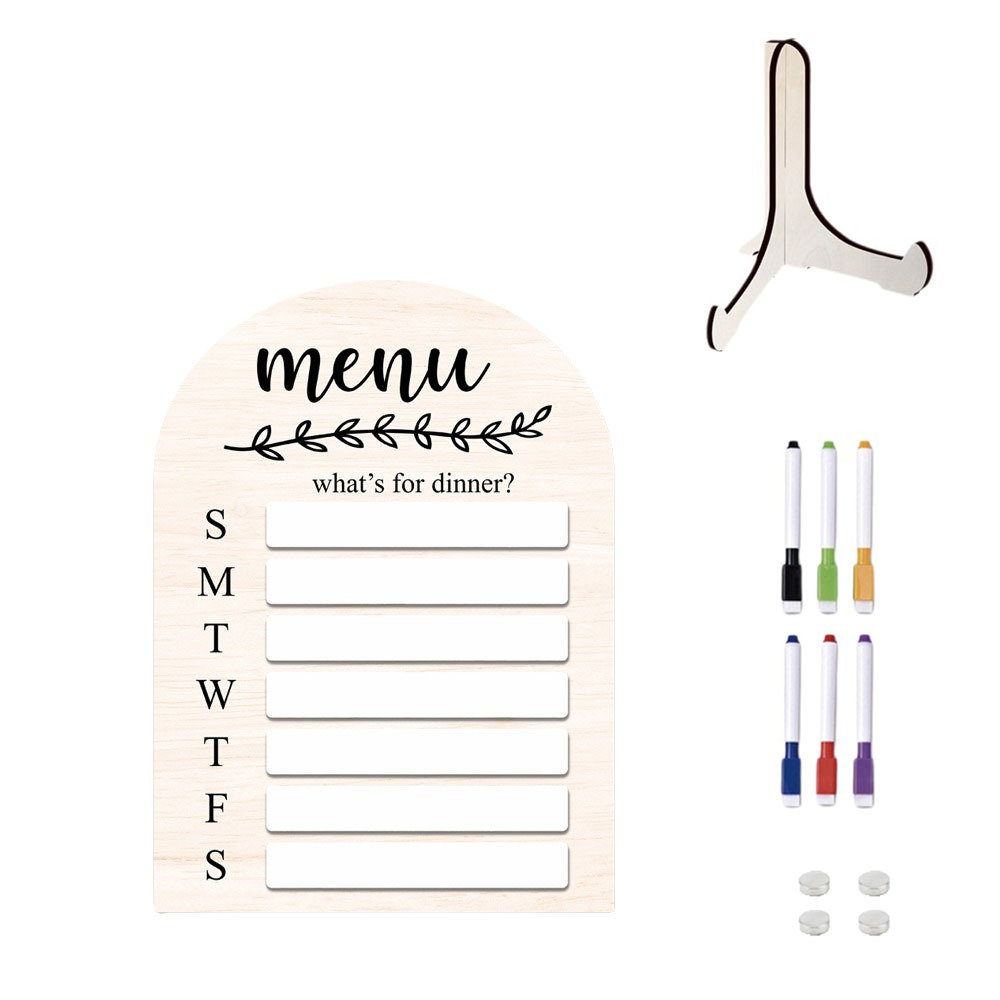 Meal Prep Weekly - Practical Magnetic Fridge Meal Planner Wood