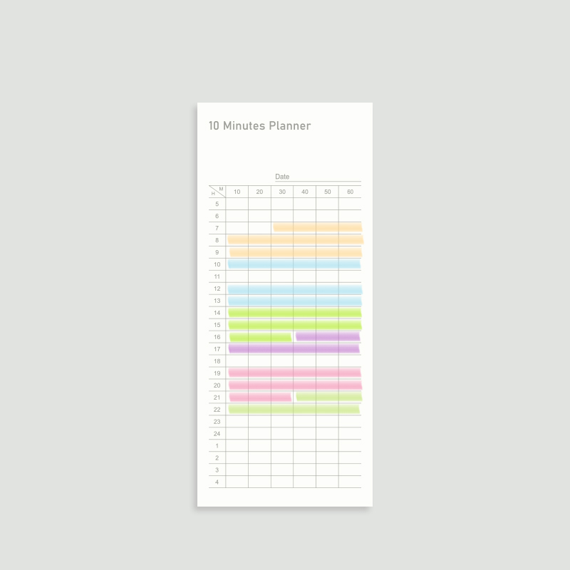 Meal Prep Weekly - Ten Minutes Planner Time Management Notes