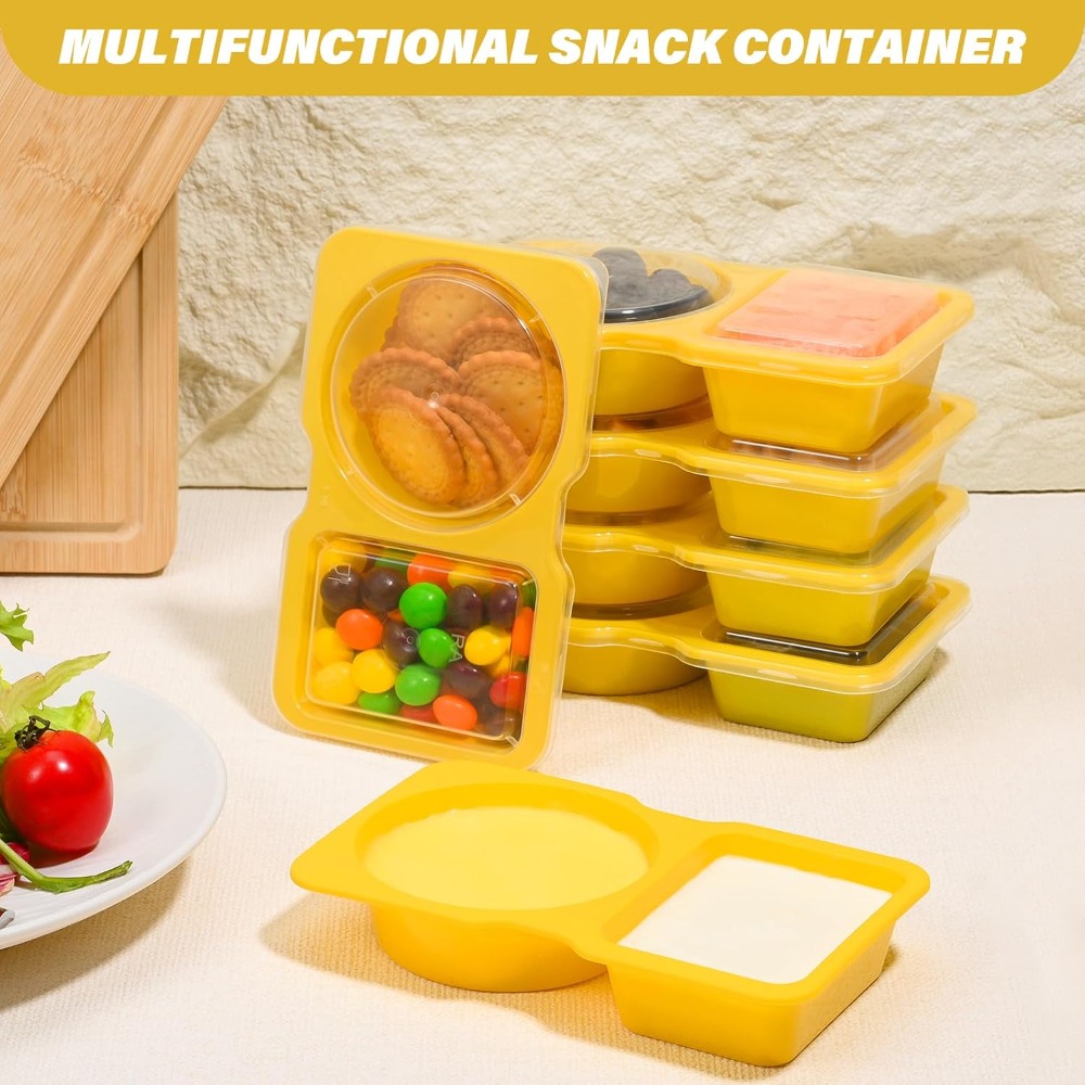2 Compartment Disposable Plast - огляд і ціна Meal Prep Yellow